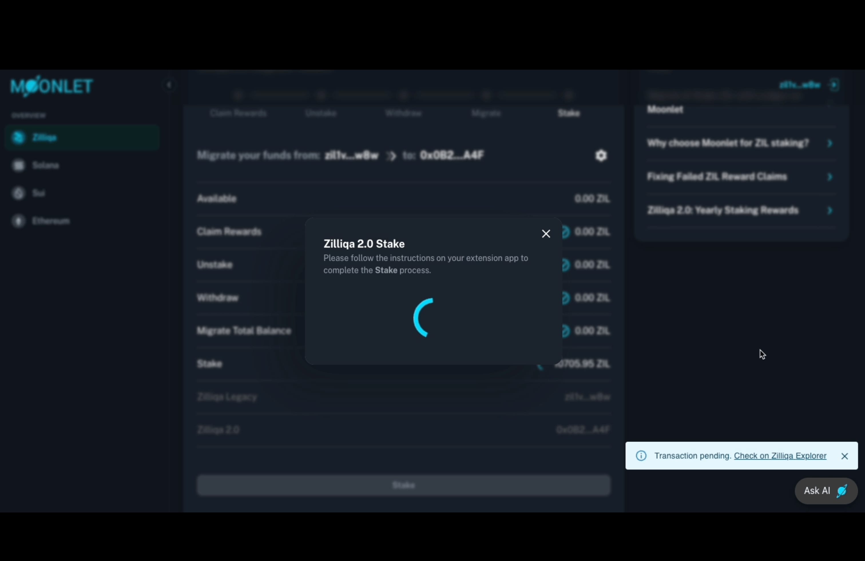 Choose Staking Amount