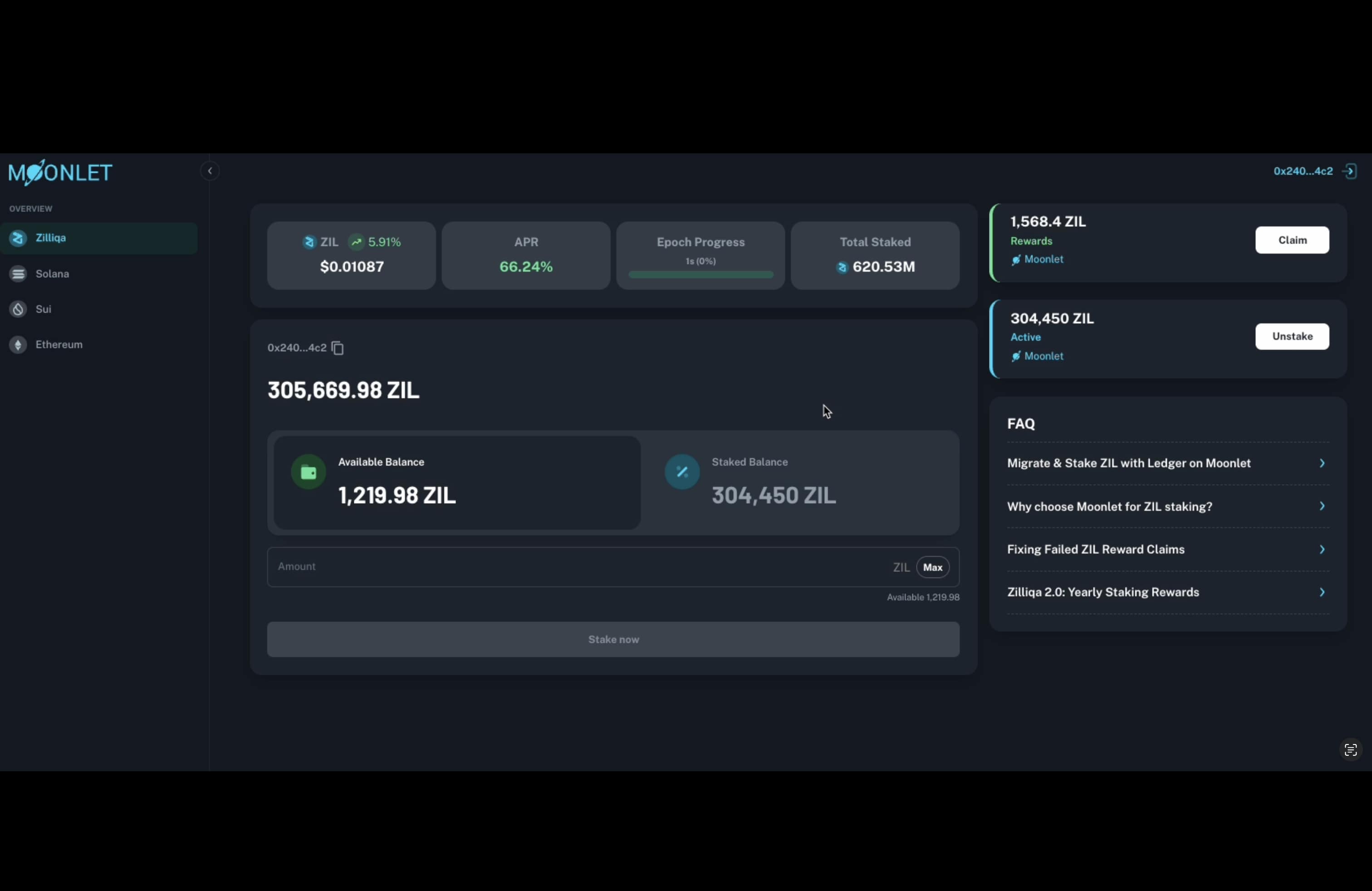 Staking Success Dashboard